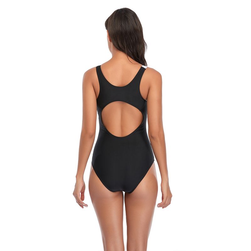 One Piece Swimsuit For Women, Comfortable Competitive Style, Fashionable Sports Style, Color Matching Triangle Multi Color Ladies Swimsuit Swimsuit_voghion.com