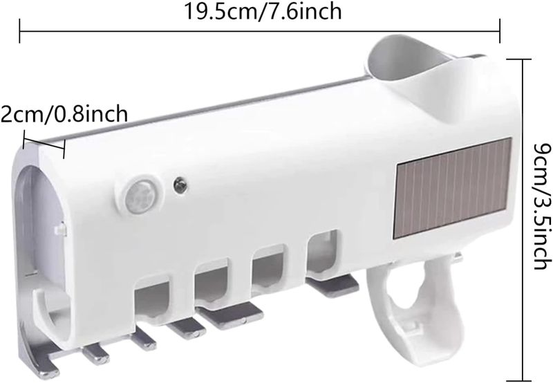 THE PERFECT PART UV Disinfector, Toothbrush Holder, Cleaning Agent, and Automatic Toothpaste Dispenser_voghion.com