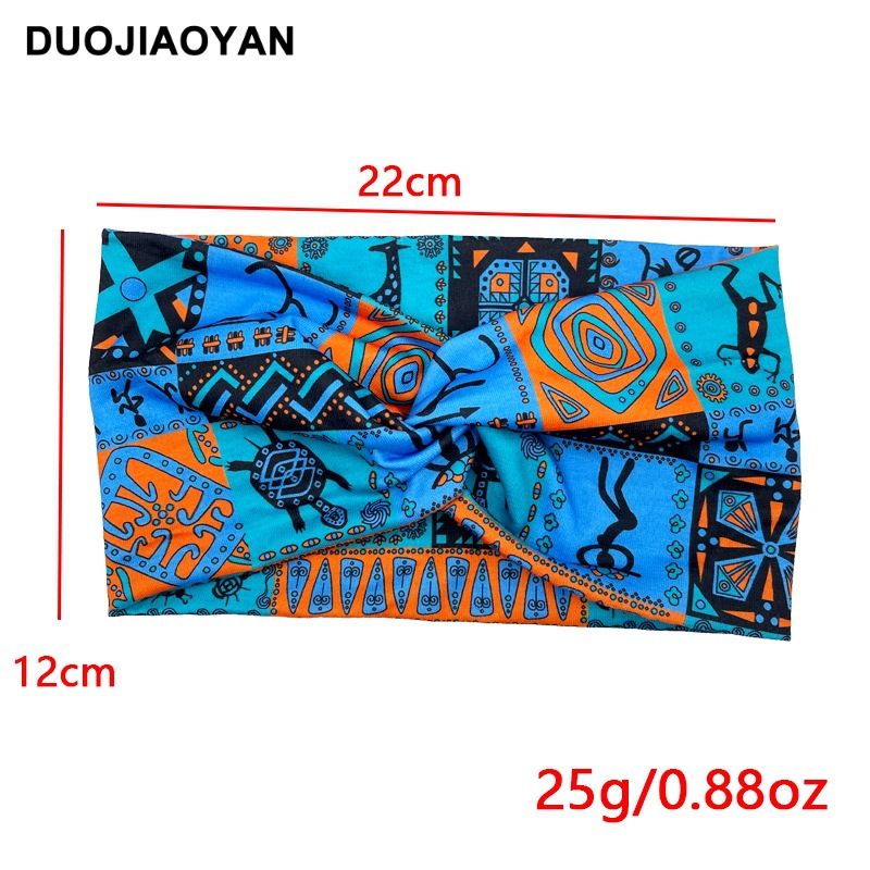Spring and Summer New Style Knotted Cross Headband Bohemian Print Headband Elastic Headband Headband_voghion.com