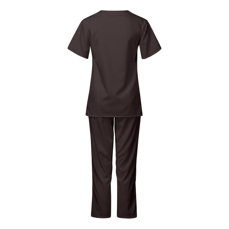 Vêtements pour femmes nouvelle couleur unie poche col en V uniforme de travail infirmier uniforme d'infirmière uniforme d'infirmière costume deux pièces femme_voghion.com