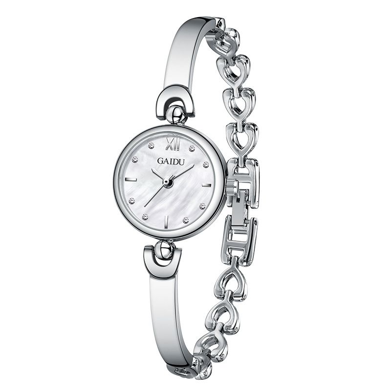 Orologio da polso compatto alla moda da donna, stile sirena, semplice, versatile, alla moda, al quarzo, con bracciale, per donna_voghion.com