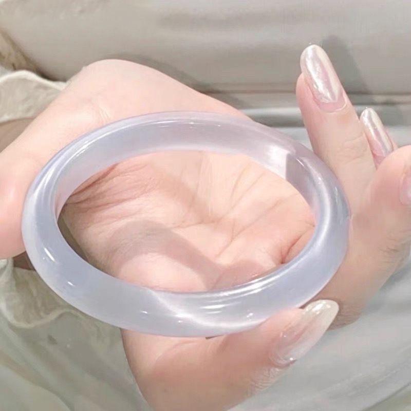 Braccialetto di alta qualità in vetro viola chiaro con pietra occhio di gatto_voghion.com