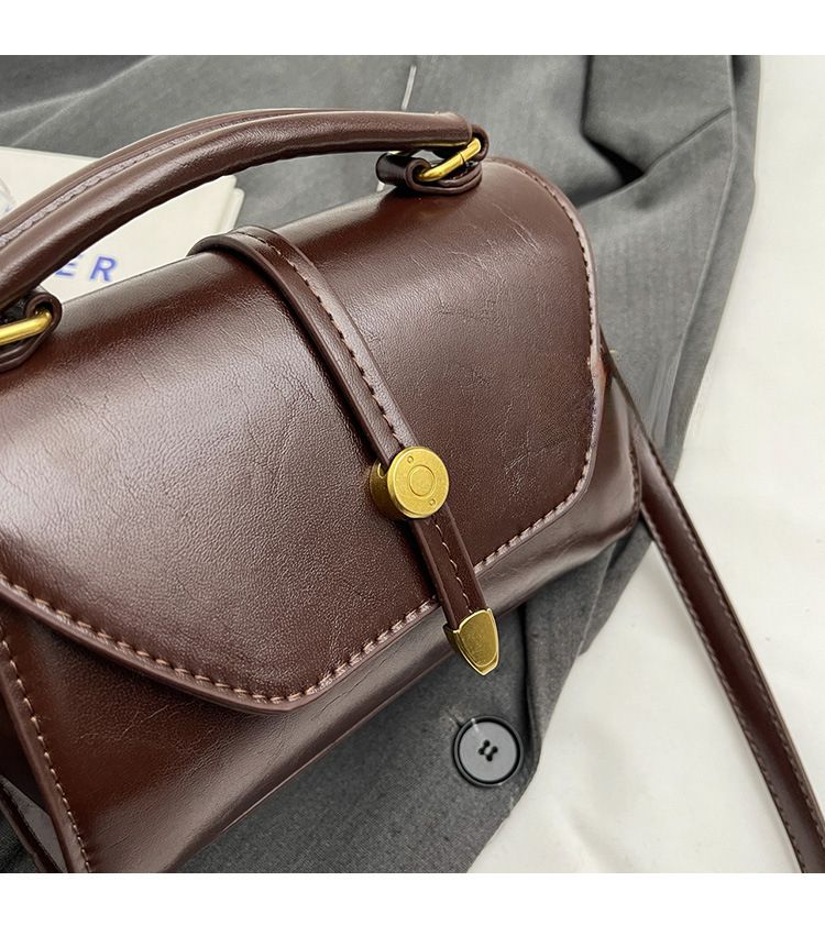 Faionable Retro Women's Crossbody Bag Handbag Soft PU Leather Magnetic Bule Closure Small Square Bag For Casual Ocns_voghion.com