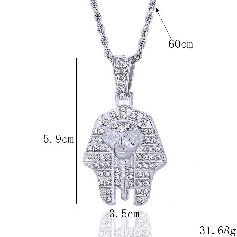 Portrait Pendant Necklace Stainless Steel Gold-plated Diamond-encrusted James With The Same Personality Versatile Hip-hop Chain Pendant European And_voghion.com