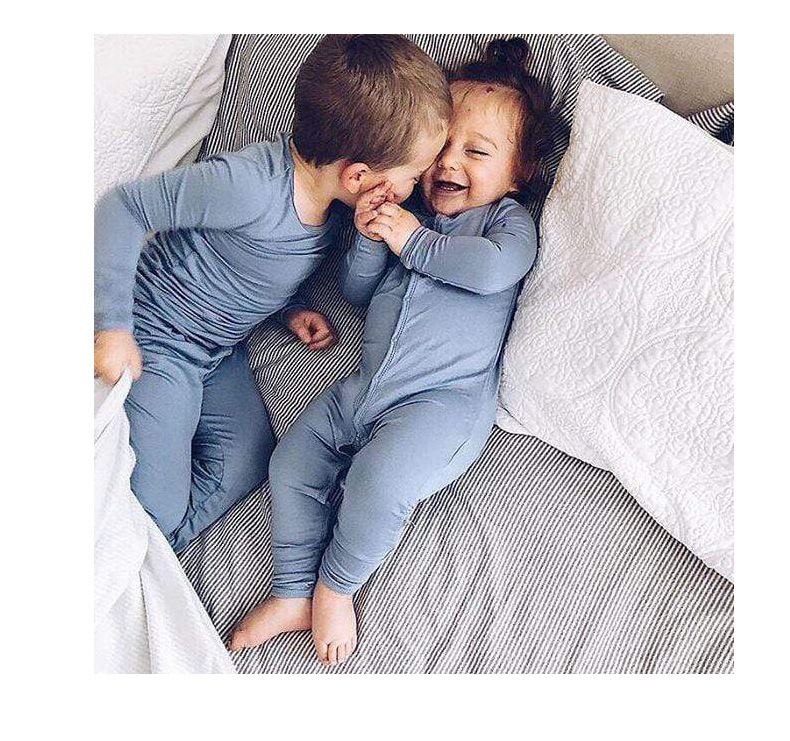 Çocuk Bambu Elyaf Bebek Paçalı Don Seti Kız Ve Erkek İç Giyim Taban Pijama Çocuk Ev Giyim_voghion.com