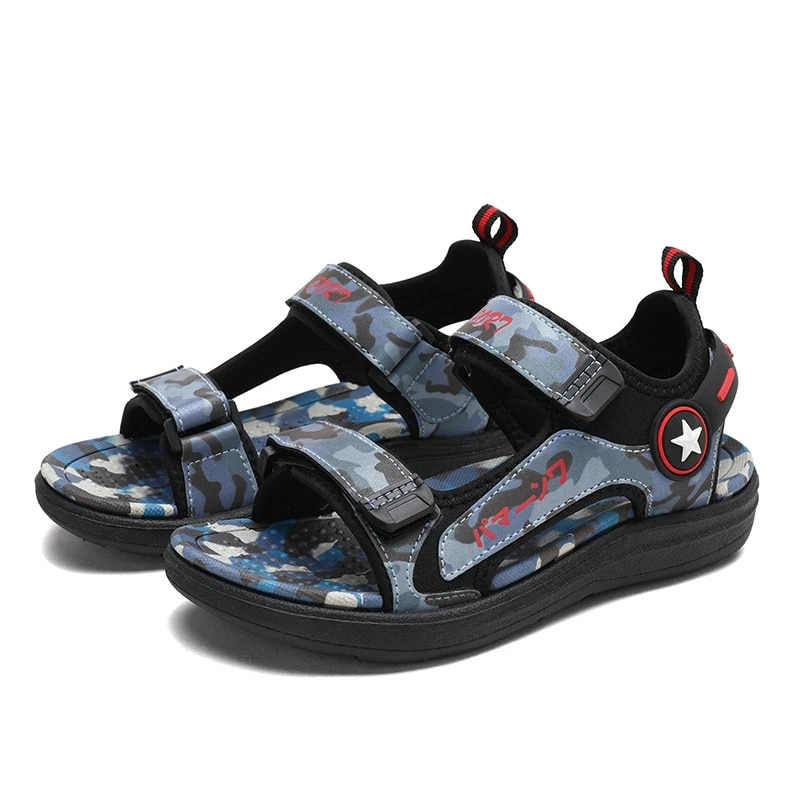 Estate spiaggia bambini, scarpe alla moda per ragazzi 5-16 anni, no ALD, outdoor, ombre astronomiche, sandali in cuoio_voghion.com