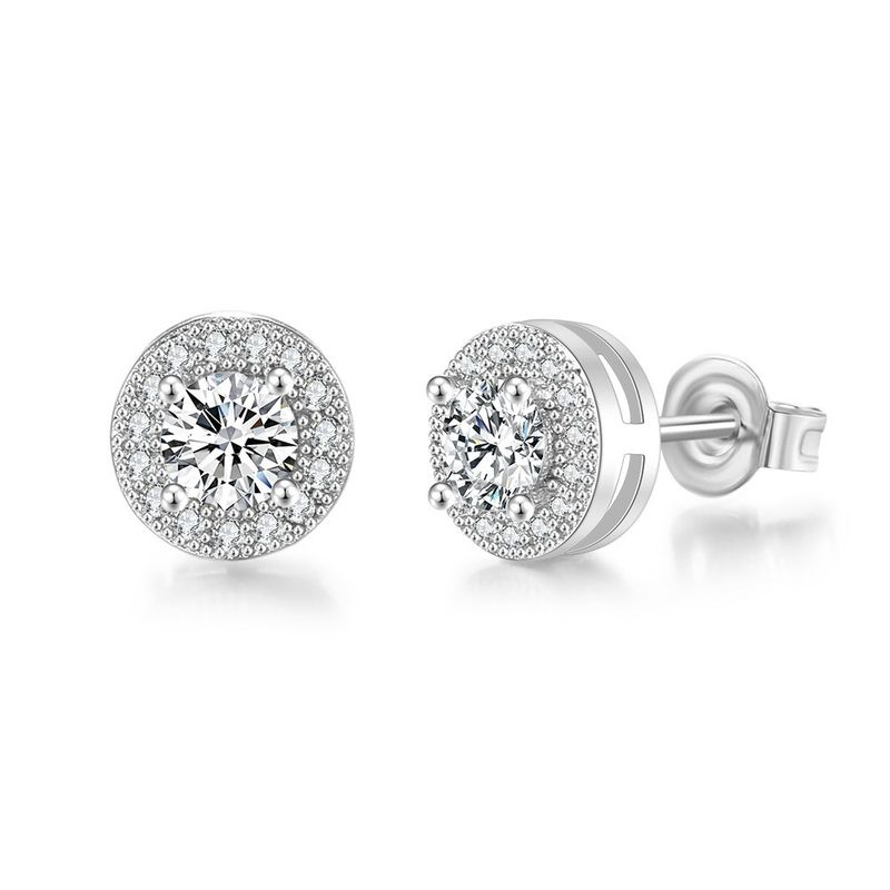 hot selling round full diamond hip hop earrings, zircon micro inlaid men's earrings, European and American popular fashion brand jewelry_voghion.com