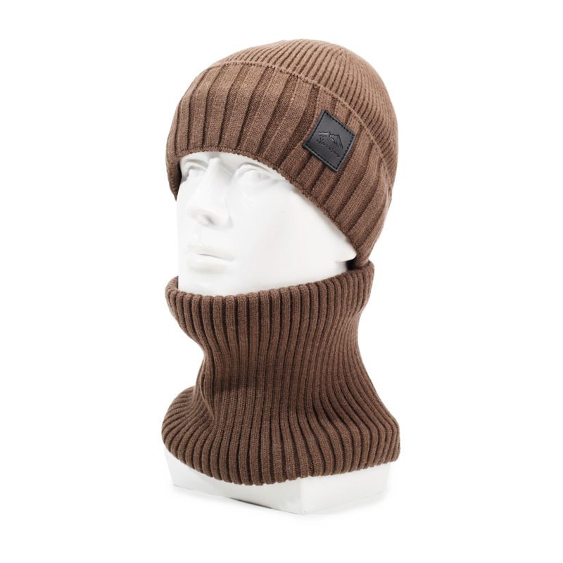 Ski-Winter-Kälteschutz, warm, Kerngarn, gestrickte Wolle, Herren und Damen, plus Samt-Gehörschutz, winddichter Kopfwickelhut_voghion.com