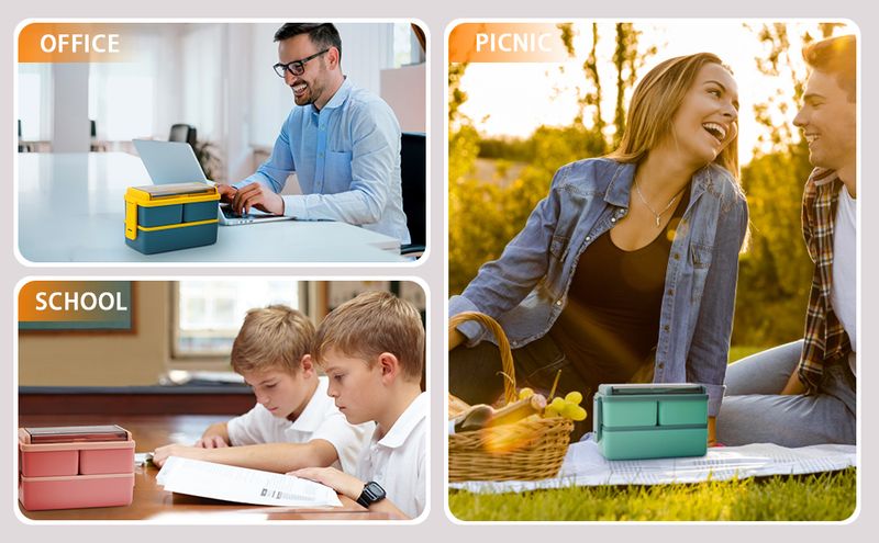 Bento impilabile da 49 once - Confezione da 2 eco-compatibile_voghion.com