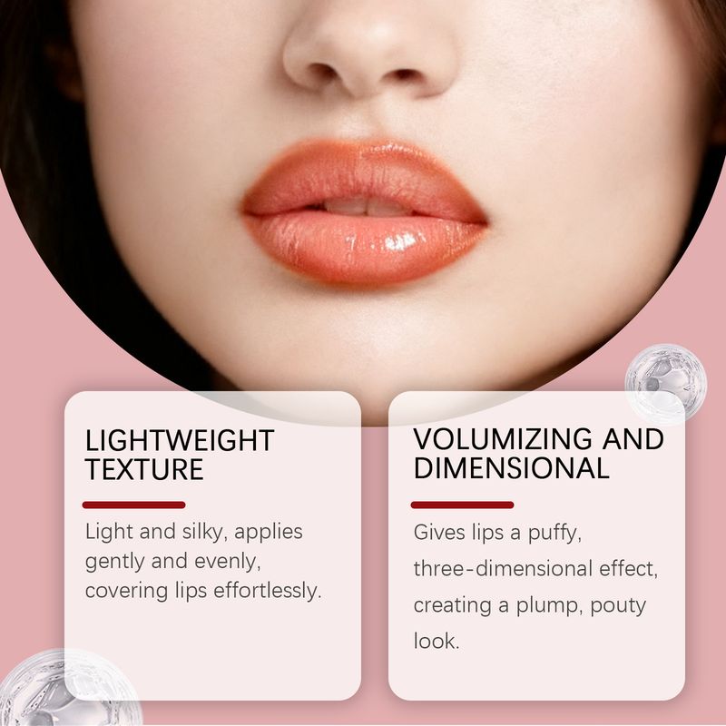 zephoco Orange Red Two-in-One Hydrating Delicate Silky Easy To Apply Makeup Daily Plumping Moisturizing Lip Gloss_voghion.com
