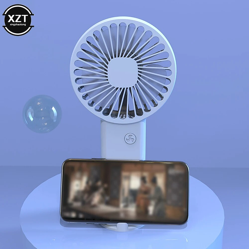 Handheld Fan USB Rechargeable Mini Fan Portable Air Cooler Desktop Fan Silent Phone Stand_voghion.com
