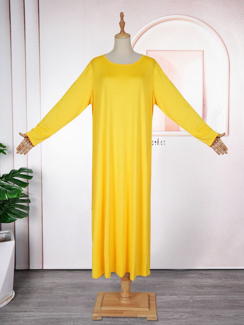 Nuovo ed elegante abito lungo da donna con colletto rovesciato e stampa, taglie forti, in due pezzi_voghion.com