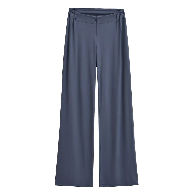 Pantalon de fitness décontracté taille V avec fermeture éclair pour femme, léger et ample, effet drapé, idéal pour l'exercice à domicile, collection automne 2024_voghion.com