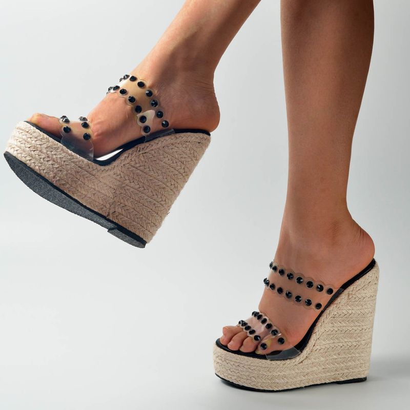 Sandali con tacco alto da donna, eleganti sandali con tacco alto in PVC, trasparenti, comodi, leggeri, con suola antiscivolo, alla moda._voghion.com