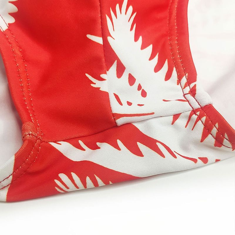 UXH Men's Swim Trunks With Cup Fashion Coconut Tree Print Beach Vacation Style Sexy Triangle_voghion.com
