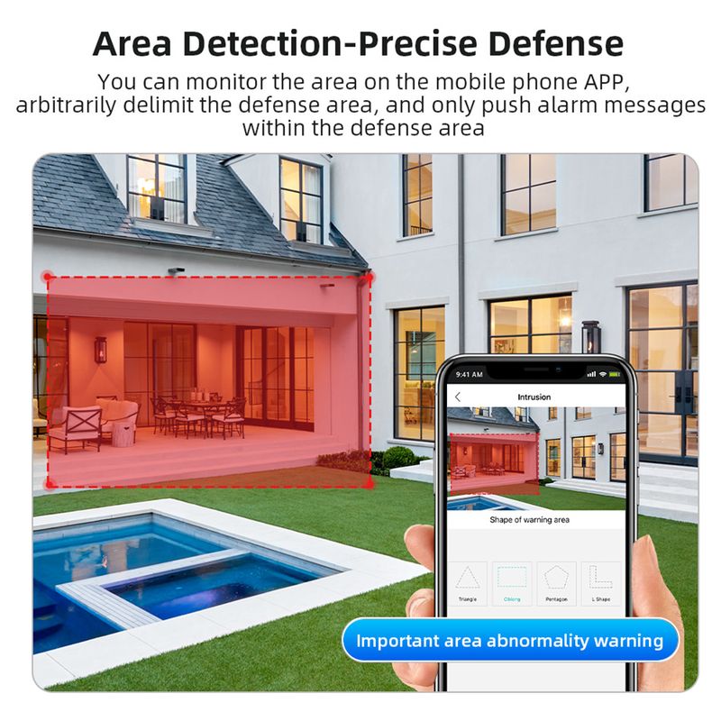 Cámara inteligente Icsee 3 Eye 3 Screen HD inalámbrica WIFI para interiores y exteriores, a todo color, 360 grados, resistente al agua y con control remoto_voghion.com