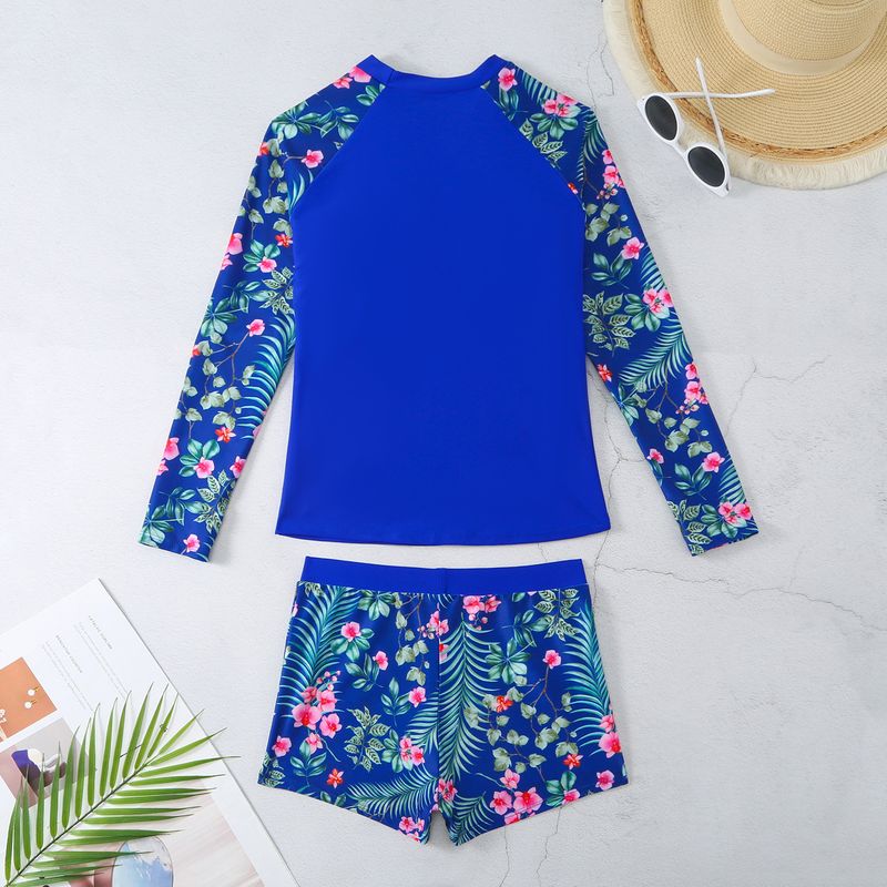 Damskie bokserki z długimi rękawami i nadrukiem, z filtrem przeciwsłonecznym i dwuczęściowym strojem kąpielowym_voghion.com