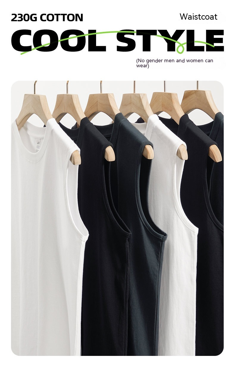pure cotton sleeveless loose sports vest for men's summer basketball fitness solid color camisole t-shirt_voghion.com