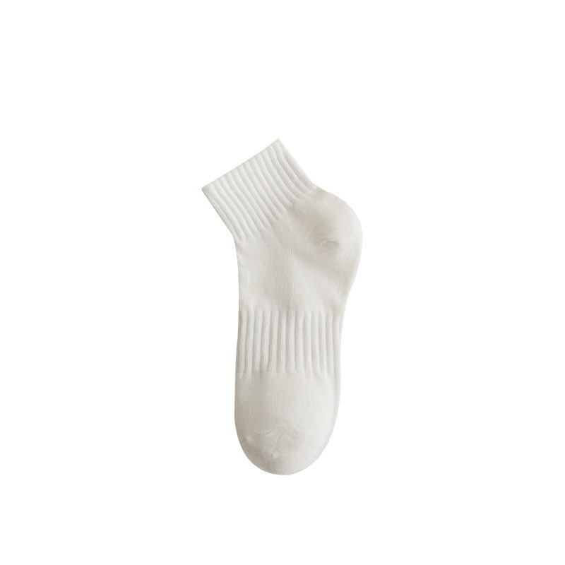 2025e Women's Solid Color Odor-resistant Sweat-absorbing Short Tube Men's Mid-tube Spring And Autumn Casual Simple Socks_voghion.com
