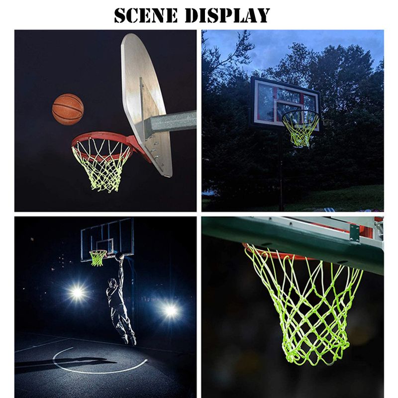 Outdoor luminous basketball net portable bold 12 circle standard size sports nylon luminous basketball net_voghion.com
