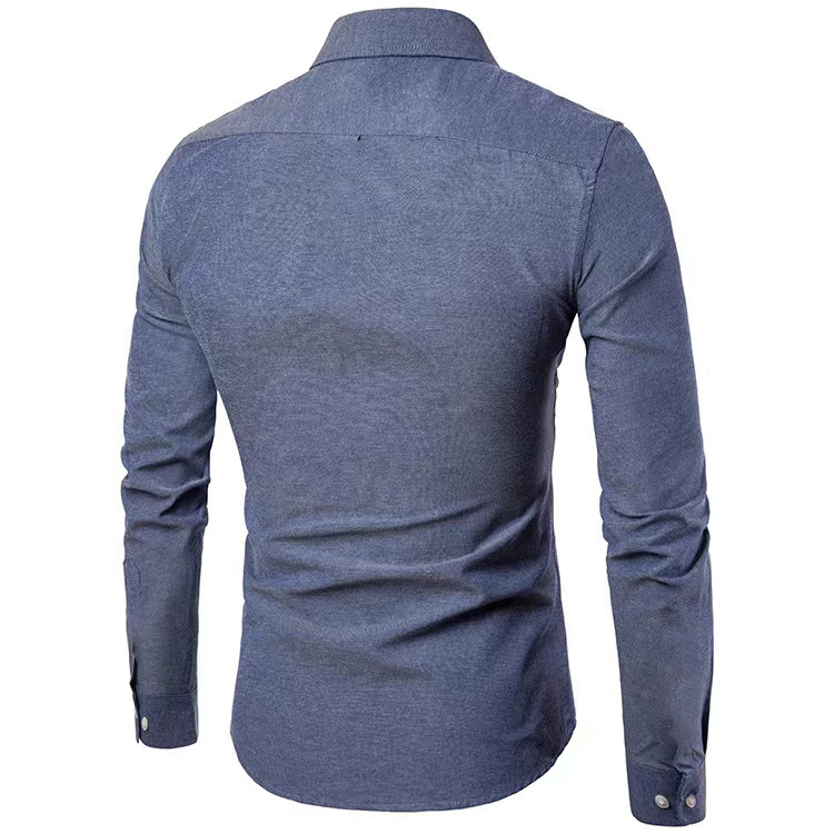 Nuova camicia a maniche lunghe Oxford Spinning Edizione coreana Non stirabile Slim Fit Tinta unita Abbigliamento casual da uomo per il centro_voghion.com