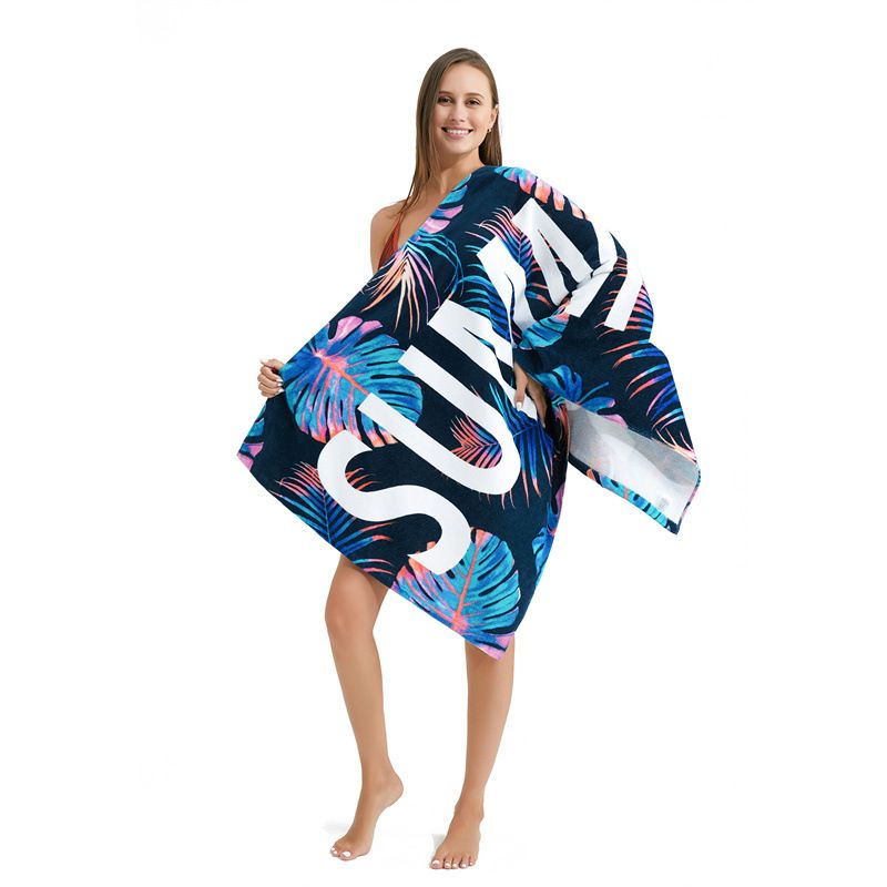Strandtuch Druck Schnitt Samt Frottee Strand Schwimmen Reine Baumwolle Badetuch_voghion.com