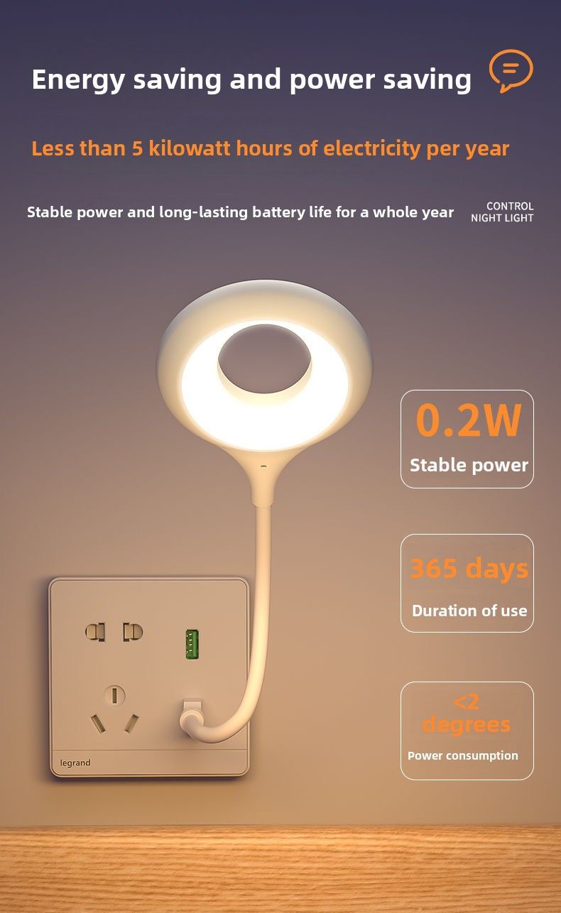 Soft Bedroom LED Voice-Controlled Sensor Bedside Artificial Voice Control Night Light Smart USB Plug-in Table Lamp_voghion.com