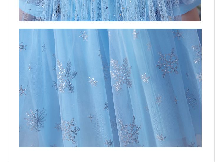 Abbigliamento per bambini Vestito con colletto da bambola per bambine, nuovo stile, abito da principessa Frozen, gonna in rete per feste_voghion.com