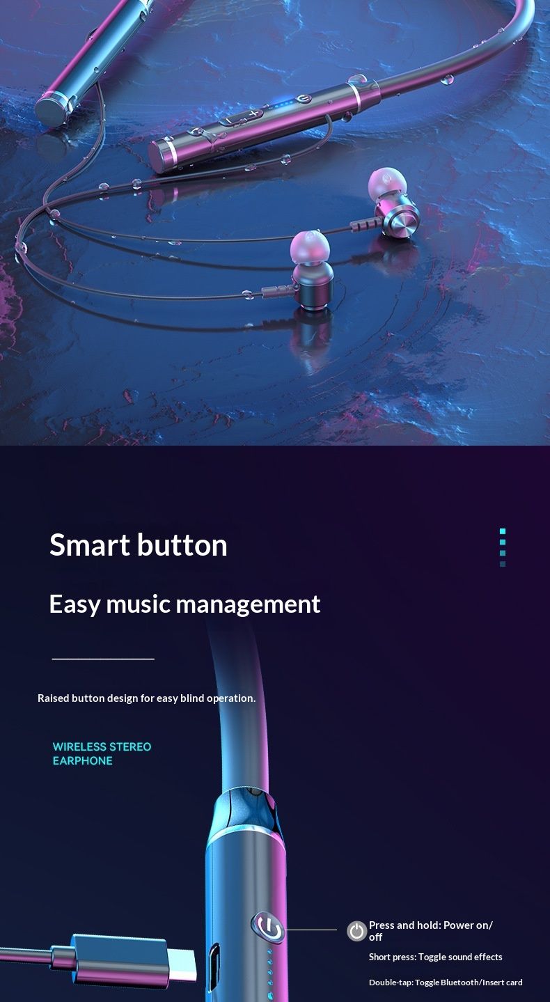 NeoGear Kabellose Bluetooth-Kopfhörer mit Nackenbügel, hohe Klangqualität, geeignet für Gaming, Musikhören, Sport, wasserdicht, intelligentes digitales Display, Geräuschunterdrückung_voghion.com