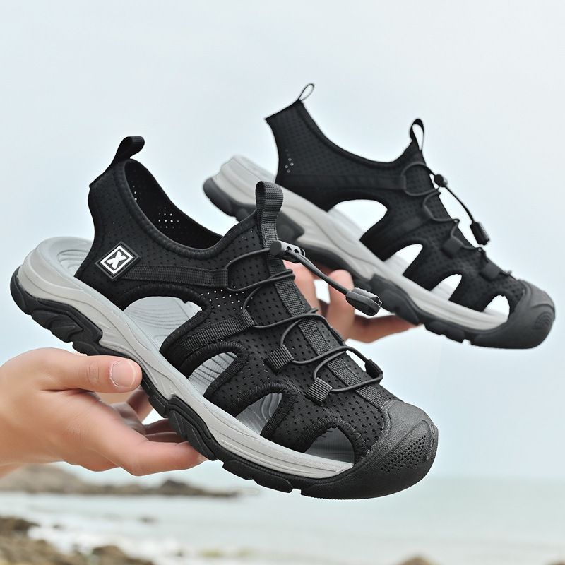 Sandali sportivi casual da uomo, di grandi dimensioni, traspiranti, leggeri e alla moda, con fascia per capelli, scarpe cave estive_voghion.com