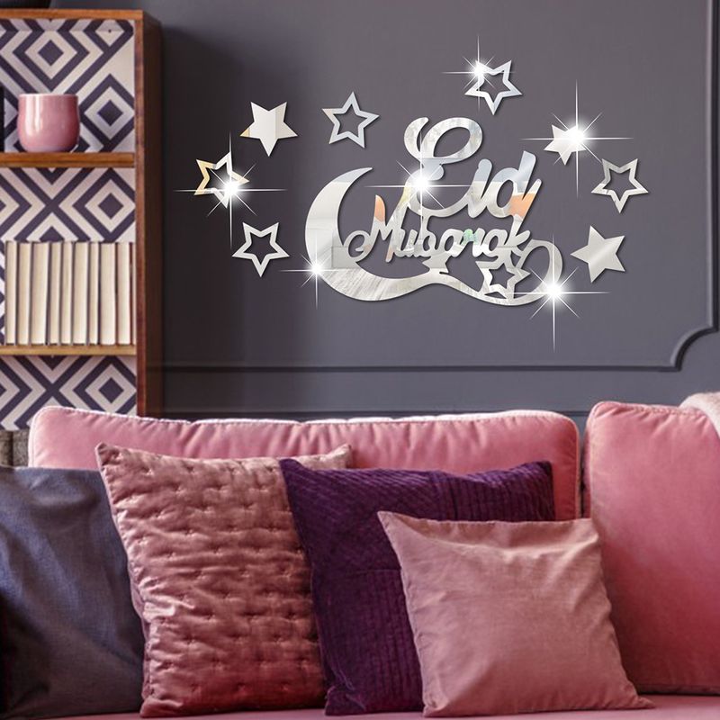 Novo acrílico estilo nórdico lua estrela SM327 adesivos de parede de espelho personalizados_voghion.com