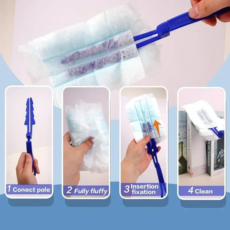 Disposable Dusters With Replace Heads Refills Bulk Duster Brush For Cleaning Home Office Blinds Car Surface Duster Cleaning Tool_voghion.com