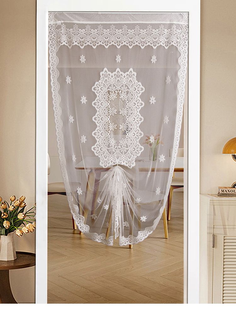 New White Gauze Small Curtain Gauze Curtain Light Transmitting And Light Proof Balcony Bay Window White Gauze Curtain Door Curtain Bedroom Lace_voghion.com