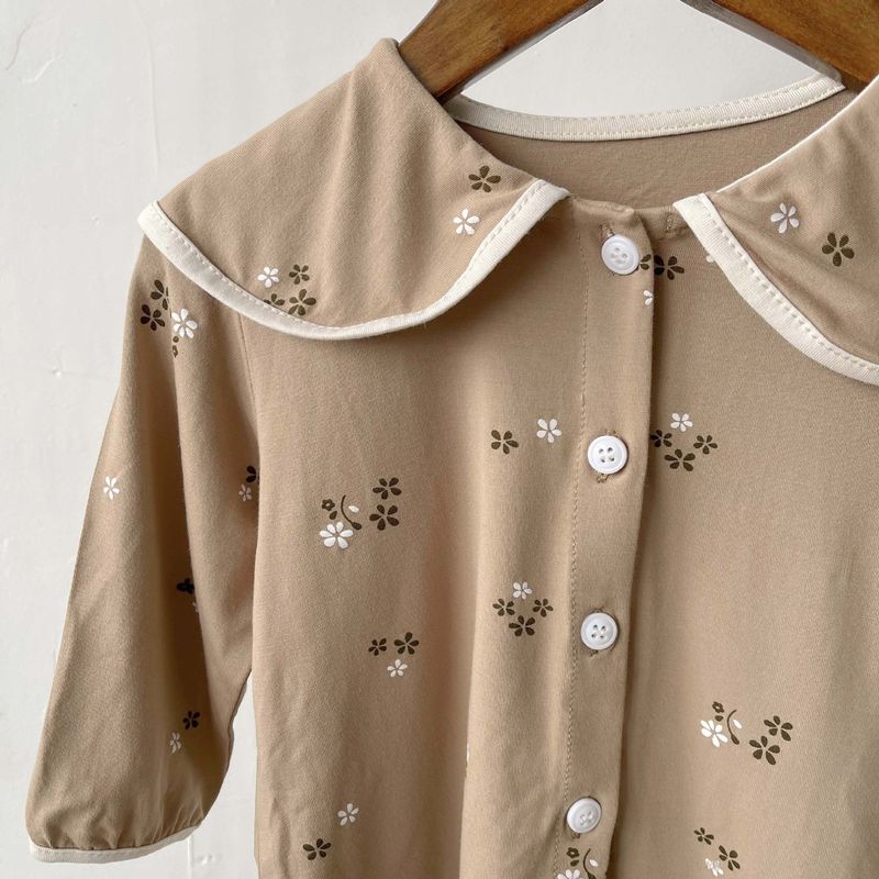 Pijamas para niños de estilo coreano Minicowmother, ropa de otoño e invierno para el hogar, ropa antibacteriana con aire acondicionado para bebés, traje para niños_voghion.com