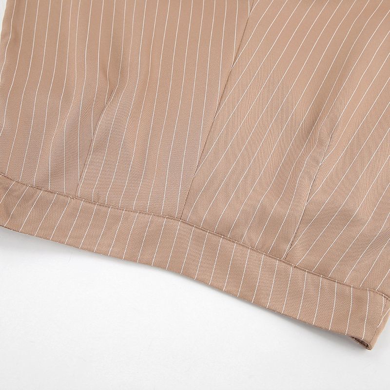 Sexy Temperament breiter Schultergurt V-Ausschnitt ärmellose Weste mittlere Taille schmale Hose mit weitem Bein zweiteiliger Freizeitanzug_voghion.com