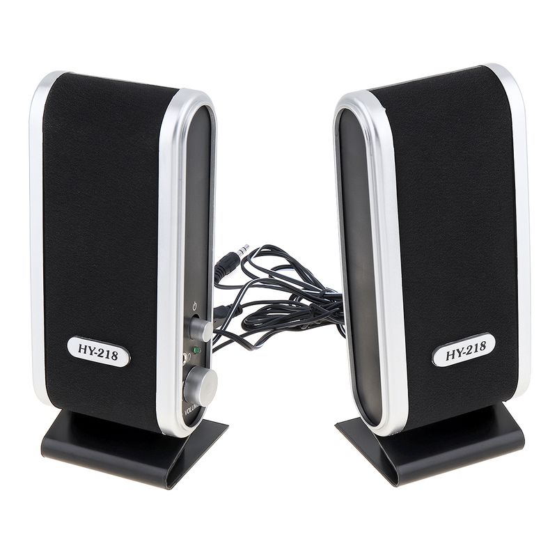 HY-218 6W 2.0 Wired USB Power Notebook Speakers Stereo 3.5mm Audio Jack Portable Loud Speaker For Laptop Computer_voghion.com