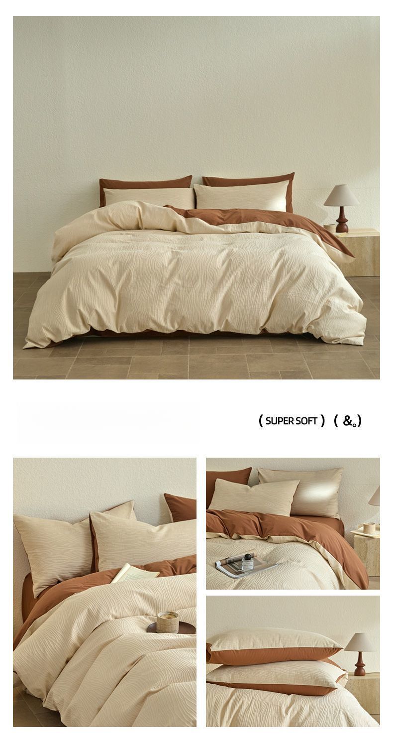 Copripiumino in lenzuola lavabili di lusso leggero in jacquard ABS, quattro pezzi, set di biancheria da letto 2025, gonna da letto, tre pezzi_voghion.com