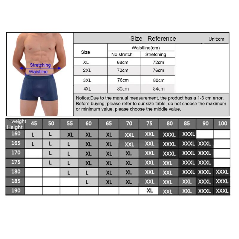 MERCURY 4 Pcs/Lot Boxer Briefs Cool Breathable Comfortable Mesh Bamboo Fiber Soft Fashion Gifts Plus Size Men's Shorts Underwear_voghion.com