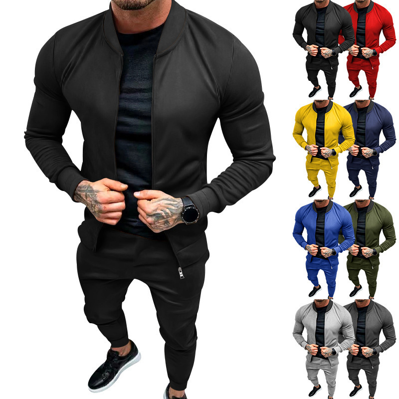 2023 neue Kontrast Jacke Frühling und Herbst Reversible Stehkragen Hübsches Große Größe männer Set_voghion.com