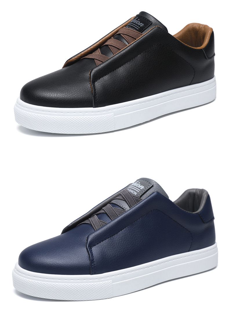 Scarpe da uomo, scarpe da skateboard basse, alla moda, tinta unita, comode, antiscivolo e resistenti, per attività all'aperto._voghion.com