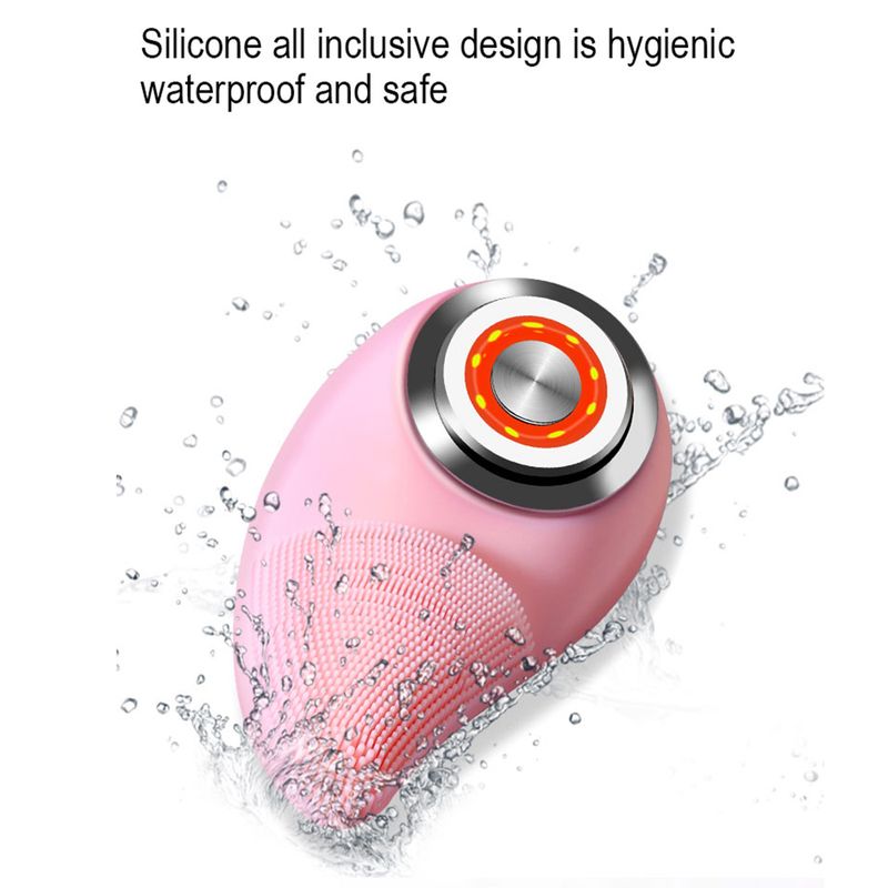 Ultraschall-Silikon-elektrische Gesichtsreinigungsbürste RF Beauty Device Sonic Gesichtsreiniger Waschmassagebürste Wiederaufladbar IPX7_voghion.com