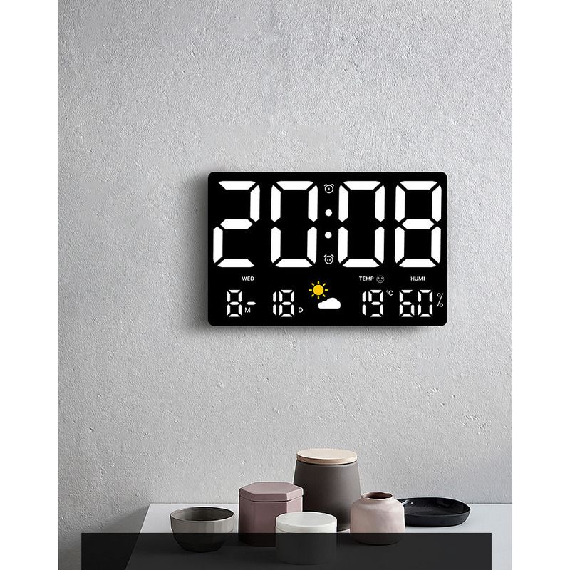 Sales Large Screen Wall Air Pressure Sensing Temperature And Humidity Multifunctional Colorful Weather Clock 8012_voghion.com