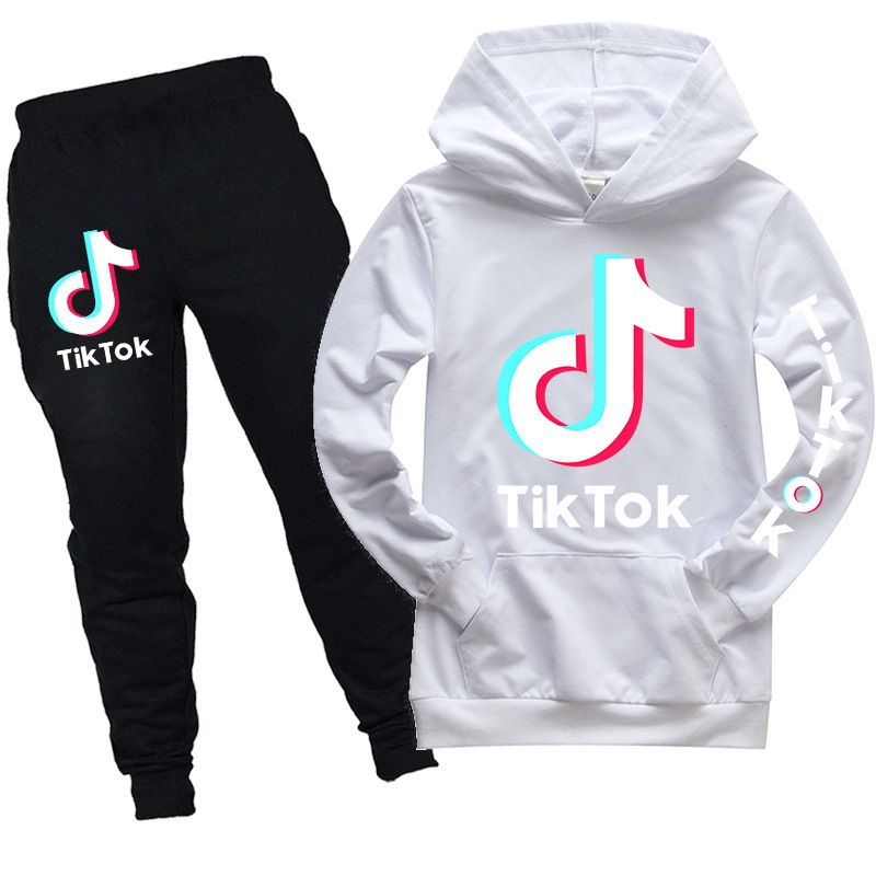 Felpa con cappuccio e pantaloni lunghi, modello tascabile, taglia 100-170, set da 2 pezzi PK1244 - Stampa sulla manica_voghion.com