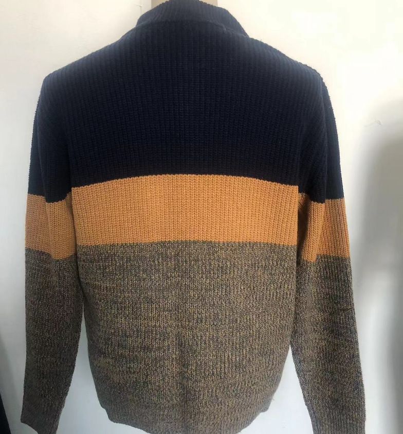 Πουλόβερ Ανδρικό Casual Πλεκτό Πουλόβερ Χαλαρό Μακρυμάνικο Φθινόπωρο και Χειμώνας με Φερμουάρ γιακά Μεγάλο Μέγεθος Ανδρικά Ρούχα_voghion.com