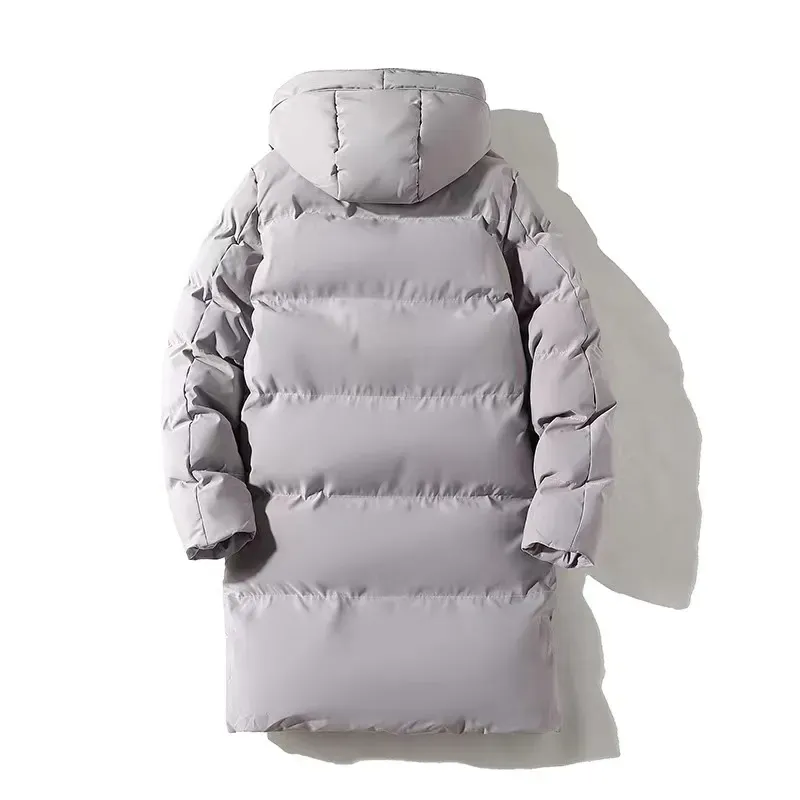 Chaquetas de plumón de invierno para hombre: Parka larga con capucha: abrigo cálido y resistente al viento para exteriores._voghion.com