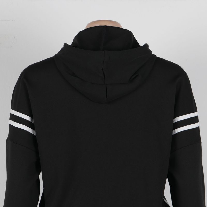 Damenbekleidung Zweiteiliges Set mit Kapuzenpullover mit Bandnähten_voghion.com