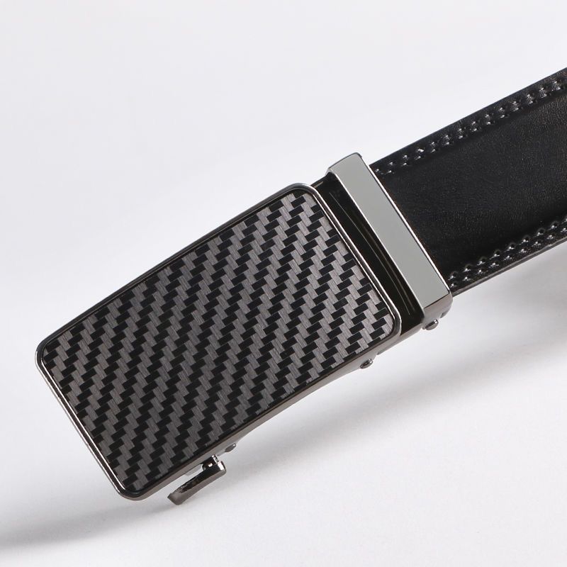 Men's Genuine Leather Youth Business Automatic Belt Two-layer Cowhide_voghion.com