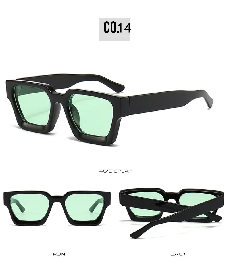 New Arrivals LNFCXI Mode Fyrkantiga Dam Solglasögon Retro Gradient Blå Designer Män Trendiga Solglasögon Solglasögon UV400_voghion.com