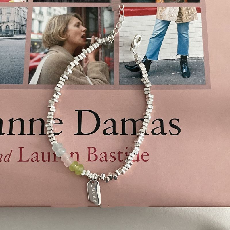 Braccialetto di perle di cristallo color argento rotto, braccialetto di nicchia geometrico femminile, gioielli all'ingrosso per fidanzate_voghion.com