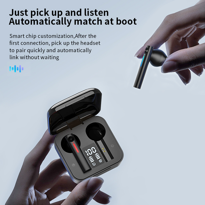 T13 TWS Wireless Earphone Stereo Bluetooth Earbuds In Ear Touch Control Digital Display With Microphone_voghion.com